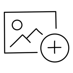 Upload Photo line vector