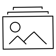 Upload Photo line vector
