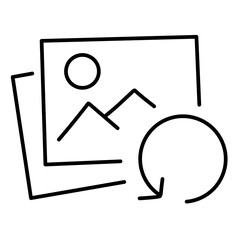 Upload Photo line vector