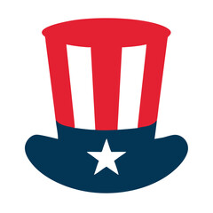 Red Blue Uncle Sams Hat American Patriotic Symbol Independence Day Graphic vector