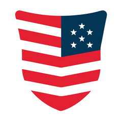 Red and Blue American Flag Shield Graphic Patriotic Symbol Independence Day U S A Emblem 1