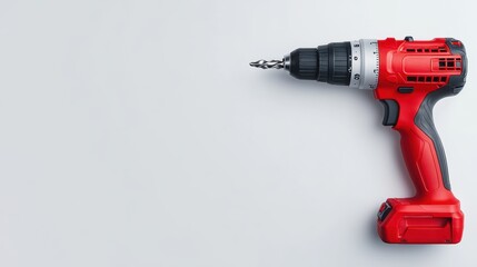 Professional Cordless Drill on Plain Background for Home Improvement Projects