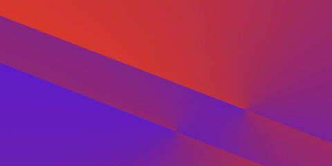 Purple orange abstract geometric background. Blue violet fuchsia magenta pink red coral. Line stripe triangle angle 3d diagonal. Color gradient. Bright light neon metallic.Template. Design.Wide banner