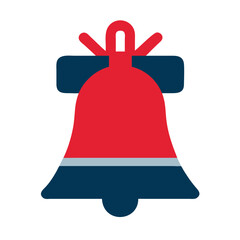 Red Blue Liberty Bell Icon American Independence Day Symbol Graphic Design Element 1