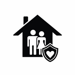 Family Insurance silhouette vector illustration
