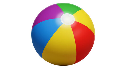 Colorful beach ball summer fun inflatable toy pool party game recreation vacation leisure activity on transparent background