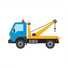 Naklejka premium Blue and Yellow Tow Truck Illustration