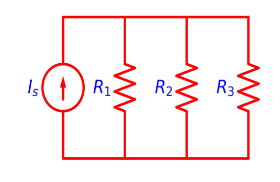 Parallel Resistor Circuit Diagram Electronics illustration for various educational school projects 