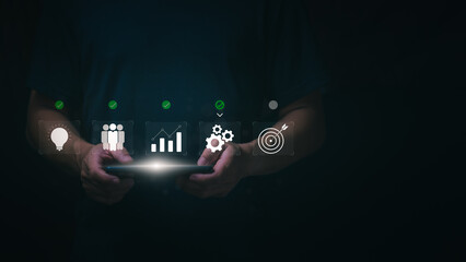 The concept of tracking progress and monitoring work, planning and process of working towards...