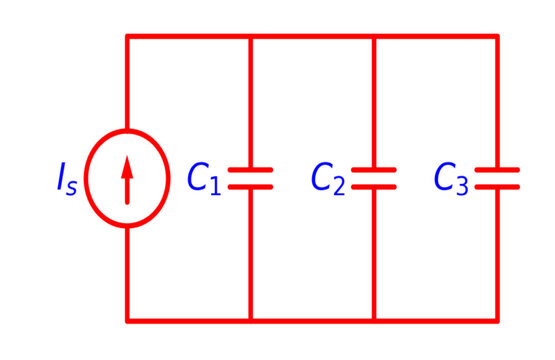 Capacitors are parallel Circuit Diagram Electronics Circuit Illustration For various educational projects 