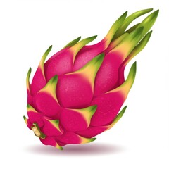 Vibrant Pink Dragon Fruit Closeup