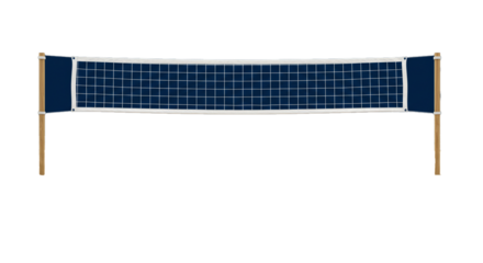 Volleyball net equipment for beach games and indoor sports court competition professional net system on transparent background