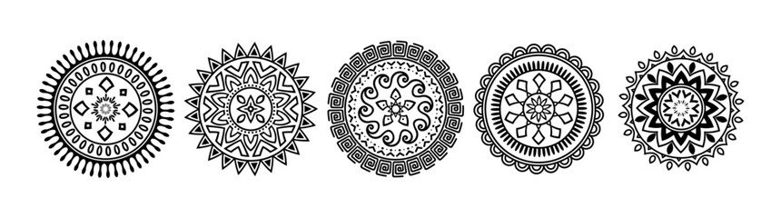 black vector mandala circles art	