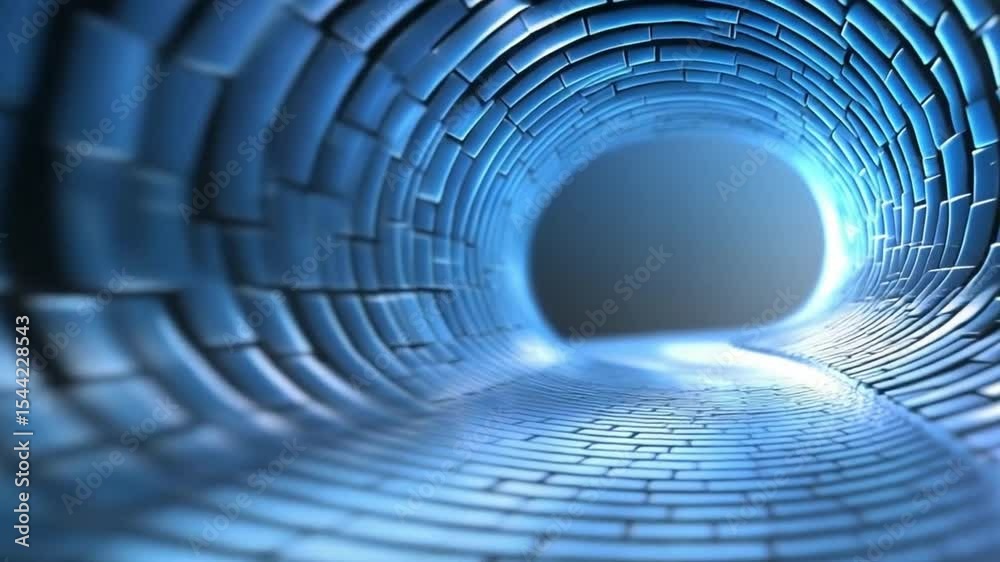 Poster tunnel of innovation: a visually captivating image of a tunnel, exuding an aura of mystery and the a