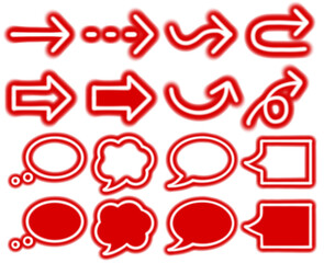 矢印と吹き出し〈ネオン〉　E-1
