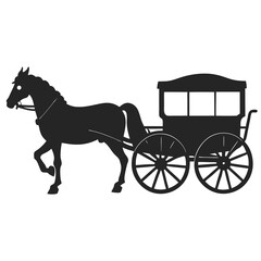 Horse Carriage silhouette vector illustration
