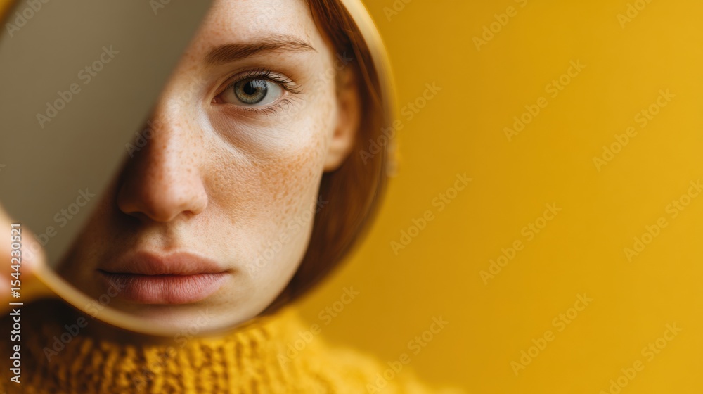 Poster Understanding Cognitive Distortions Through Personal Reflection and Self-Awareness in a Warm, Yellow Setting During Daylight Hours