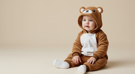 Baby in teddy bear costume