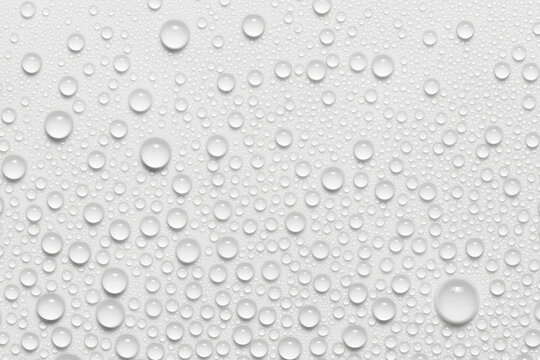 Water drops texture background. Spray, liquid droplets on gray surface