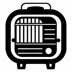 electric heater silhouette vector black on white background