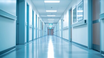 Blurred background of modern office with glass walls and a table in the foreground. Ai Generated Images