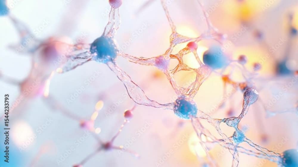 Aufkleber Neural Network Visualization: An artistic representation of interconnected neurons and synapses, showcasing the intricate structure of the brain's neural networks.