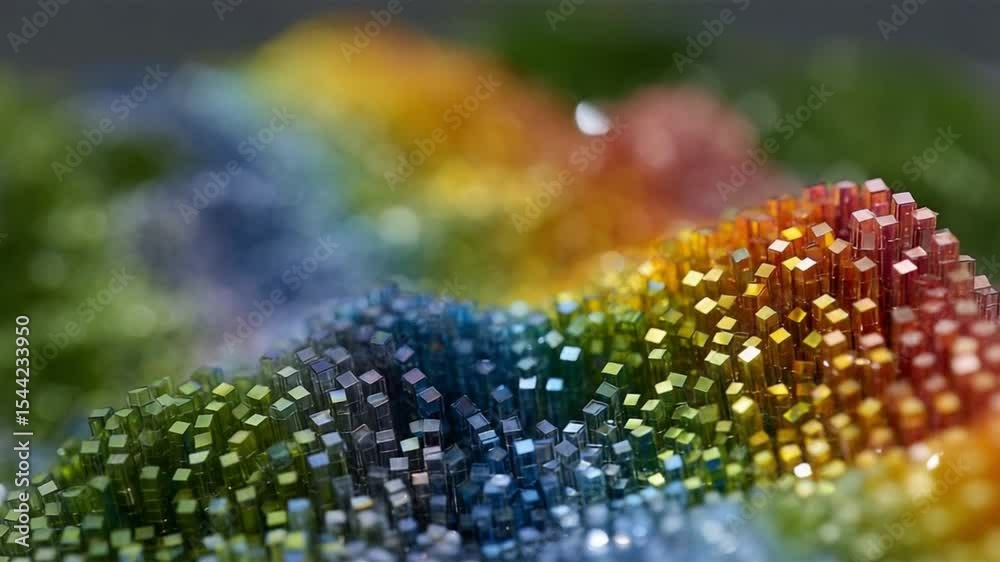 Poster Abstract Cubes of Color: A visually stunning abstract composition features a field of colorful cubes, forming a wave-like pattern.