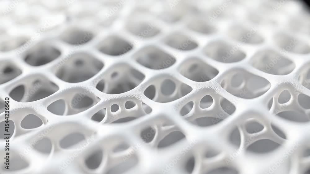 Aufkleber Honeycomb Geometry: An abstract close-up showcases a honeycomb-like structure, rendered in pristine detail, creating a captivating study of pattern and form.