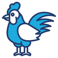 Rooster blue color icon