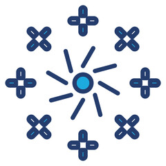 New Year blue color icon