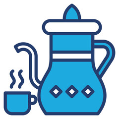 Teapot blue color icon