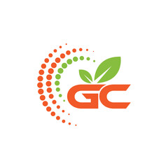 GC Logo with Leaves and Circular Dot Pattern