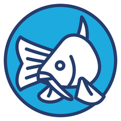 Fish blue color icon
