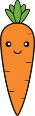 Cute cartoon carrot character illustration for kids