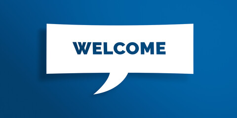 WELCOME Message Callout Label on Wall Business Presentation Element