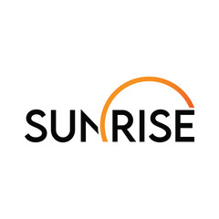 Sunrise Logo with Orange Sun Icon