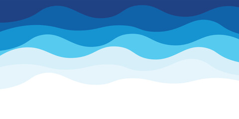 Sea waves layered vector background illustration and sea beach vector illustration eps10.