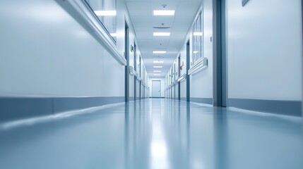 Obraz premium Blurred office workspace in the evening , interior workplace with cityscape for business presentation background, AI generated