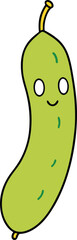 Cute cartoon cucumber character illustration for kids