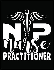 NP Nurse Practitioner New Graduate - printable editable vector art file.