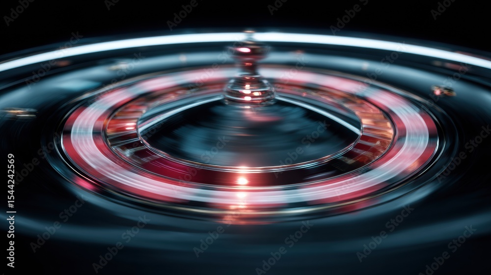 Aufkleber casino roulette in motion with glowing numbers captured in dynamic blur effect, showcasing thrilling