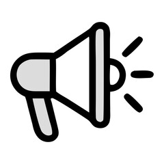 Simple Line Art Loudspeaker Megaphone Outline Icon Illustration Marketing Symbol