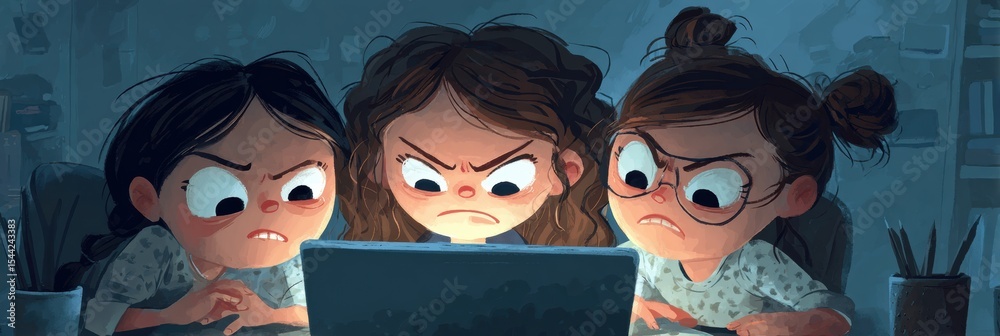 Poster Understanding Key Differences Between Cyberbullying and Trolling Among Children in a Dimly Lit Room With Intense Emotional Responses
