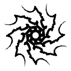 墨で描いたギザギザの渦のベクターイラスト3