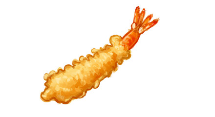 Isolated Realistic Ebi Tempura Japanese Dish with Golden Crispy Batter on a Transparent Background