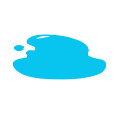 Set of blue drops, raindrops, splash, sea waves, pouring water.