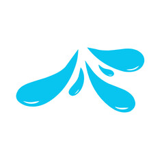 Obraz premium Set of blue drops, raindrops, splash, sea waves, pouring water.