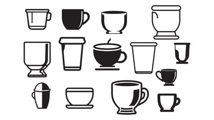 Cup Silhouette Collection Vector Illustration