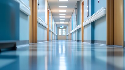 Obraz premium blur image background of corridor in hospital or clinic image