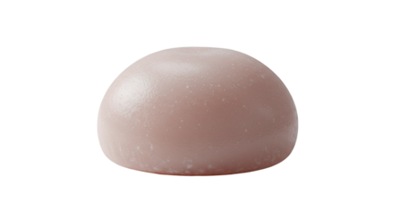 Photorealistic Pink Daifuku Mochi Japanese Confection with a Transparent Background in 3D Render Isolated for Culinary Presentation with Copy Space